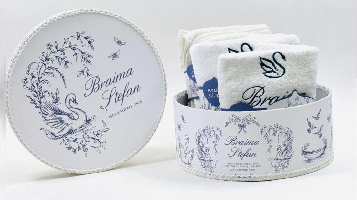 Set Prima Băiță cu nasii dupa botez Swan Lake Ritual Blând al apei pentru Băieți 28